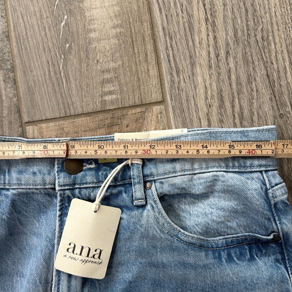a.n.a Blue and Cream Flare Wide Leg Jeans - Picture 7 of 9